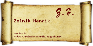 Zelnik Henrik névjegykártya